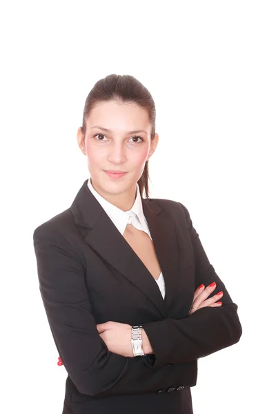 Retrato de una joven atractiva mujer de negocios. — Foto de Stock