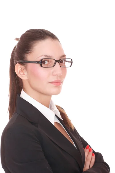 Retrato de una joven atractiva mujer de negocios. — Foto de Stock