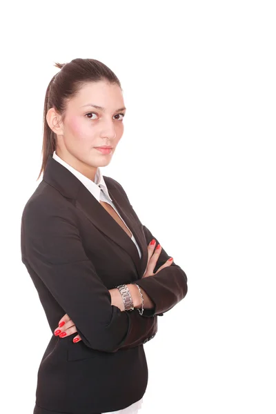 Retrato de una joven atractiva mujer de negocios. — Foto de Stock