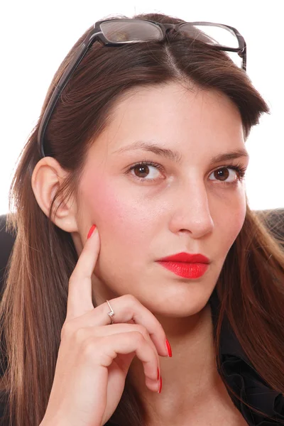 Retrato de una joven atractiva mujer de negocios. — Foto de Stock