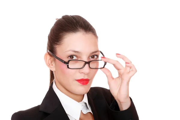 Retrato de una joven atractiva mujer de negocios. — Foto de Stock