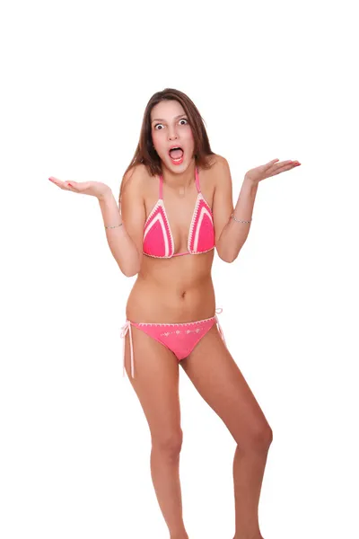 Eine schöne junge Frau im Bikini — Stockfoto