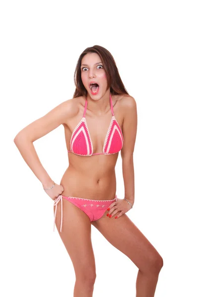 Eine schöne junge Frau im Bikini — Stockfoto