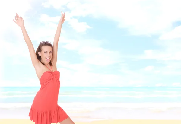 Portrait of a young happy woman — Stock Photo, Image