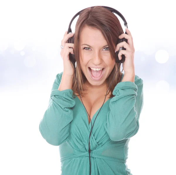 Ragazza ascoltare musica — Foto Stock