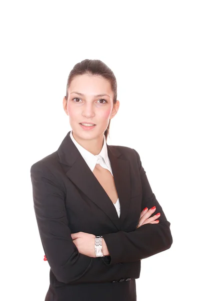 Retrato de una joven atractiva mujer de negocios. — Foto de Stock