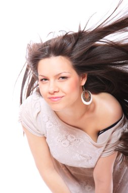 Güzel bir kızın portresi.