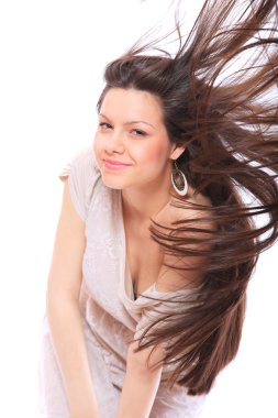 Güzel bir kızın portresi.