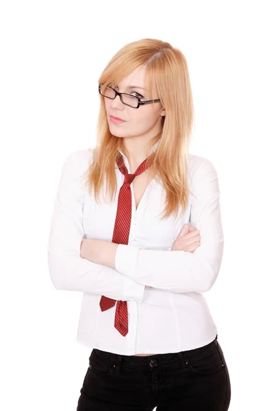 Portret van een jonge aantrekkelijke zakenvrouw. — Stockfoto