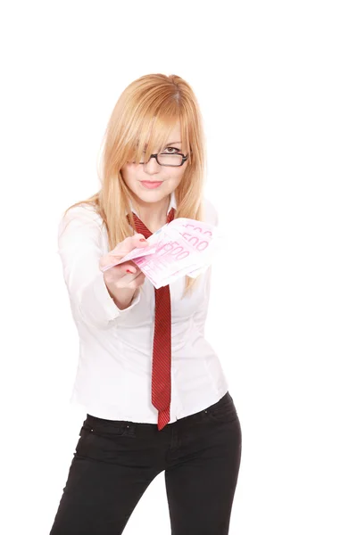 Retrato de una joven atractiva mujer de negocios. —  Fotos de Stock