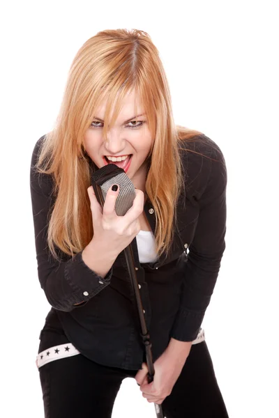 Retrato de cantante de rock femenino — Foto de Stock