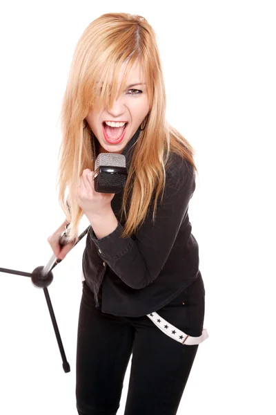 Retrato do cantor de rock feminino — Fotografia de Stock