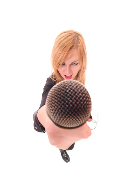 Potret penyanyi rock wanita — Stok Foto