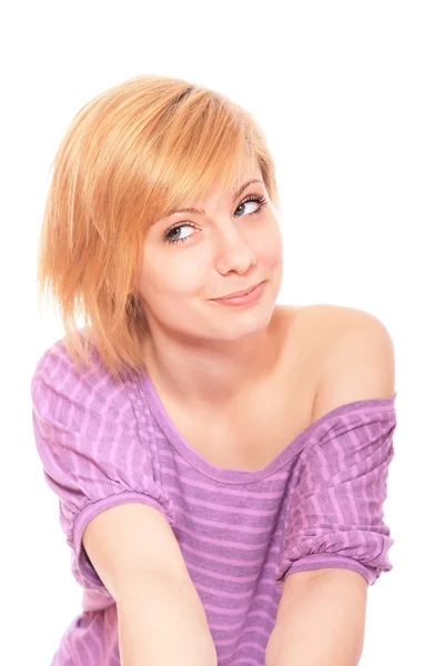 Young girl in pink blouse — Stock Photo, Image