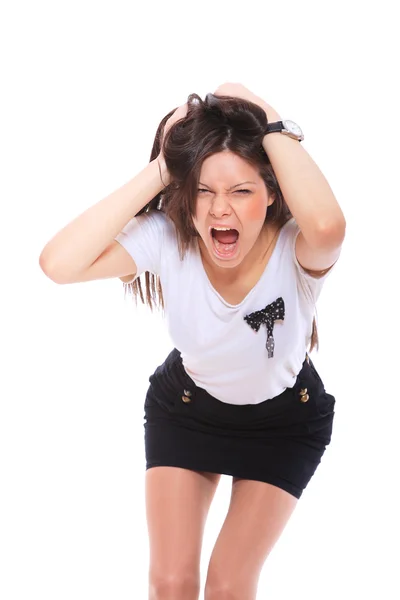 Mujer joven gritando — Foto de Stock