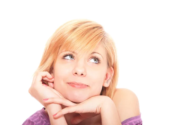 Young girl in pink blouse Stock Picture