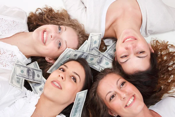 Group of happy pretty laughing girls — Stock Photo, Image