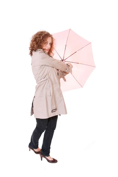 Mulher segurando um guarda-chuva — Fotografia de Stock