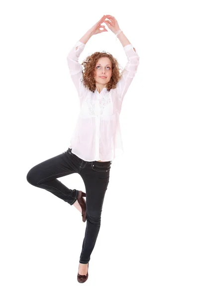 Hermosa mujer de moda bailando —  Fotos de Stock