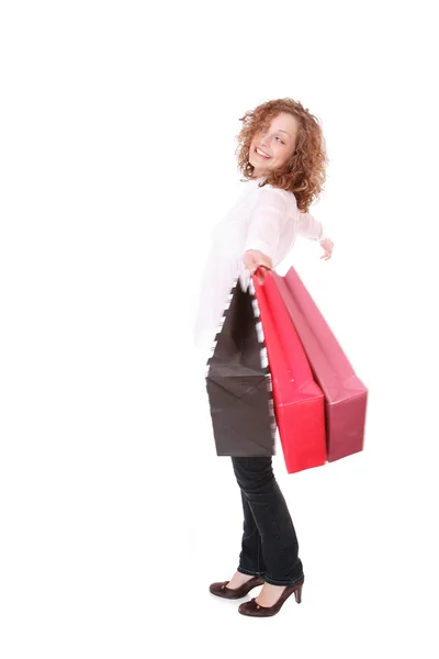 Schöne Frau einkaufen — Stockfoto