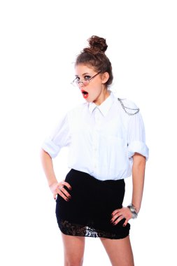 çekici genç iş kadını.