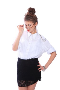 çekici genç iş kadını.