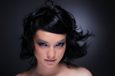 genç seksi kadın portresi. Stüdyo vurdu