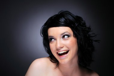 genç seksi kadın portresi. Stüdyo vurdu