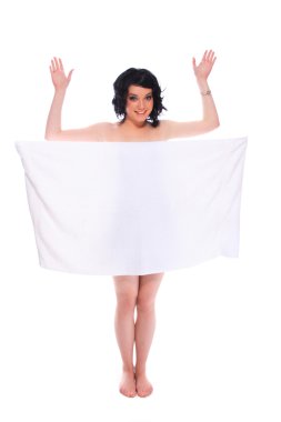 havlu altında kadın