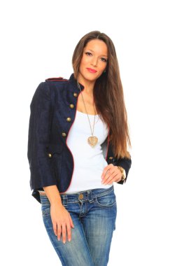 kot giyen çekici genç seksi kadın