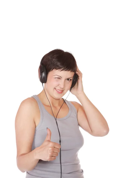 Frau und Musik — Stockfoto