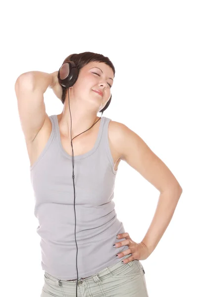 Woman and music — Stock Photo, Image