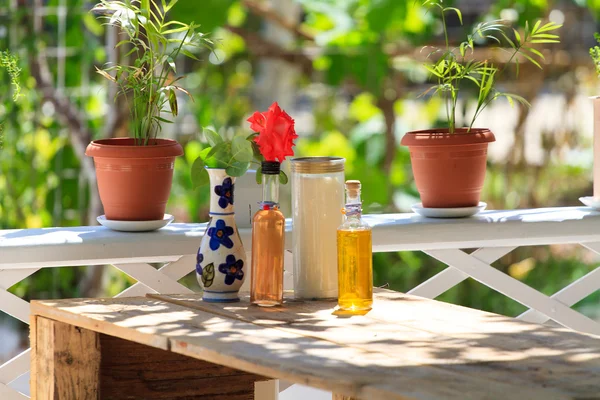 Outdoor restaurant table — Stock Photo, Image