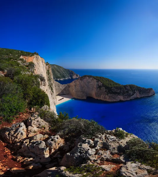 Корабельна аварія Navagio Біч у Закінф — стокове фото