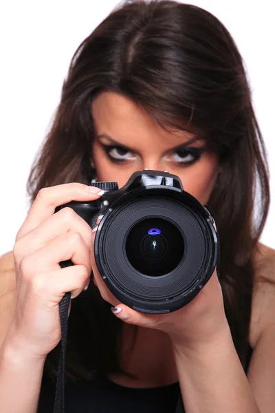 Woman With Camera — Stock Photo, Image