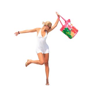 beyaz izole Bikini Beach girl