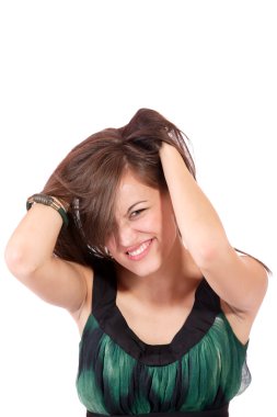 Güzel, gülümseyen kadın