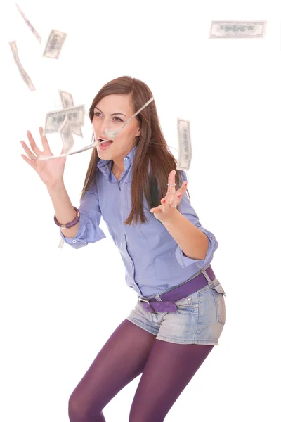 Hermosa mujer sobre fondo blanco — Foto de Stock