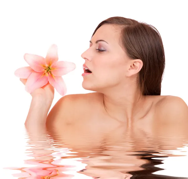 Beautiful girl with in rendered water Royalty Free Stock Photos