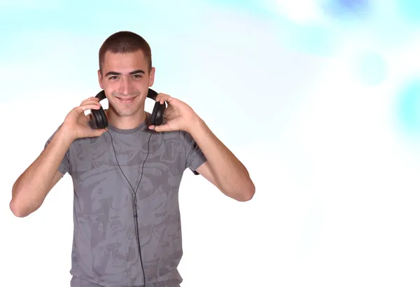 Boy is listening to music — Stock Photo, Image