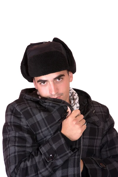 Homem com um chapéu russo — Fotografia de Stock