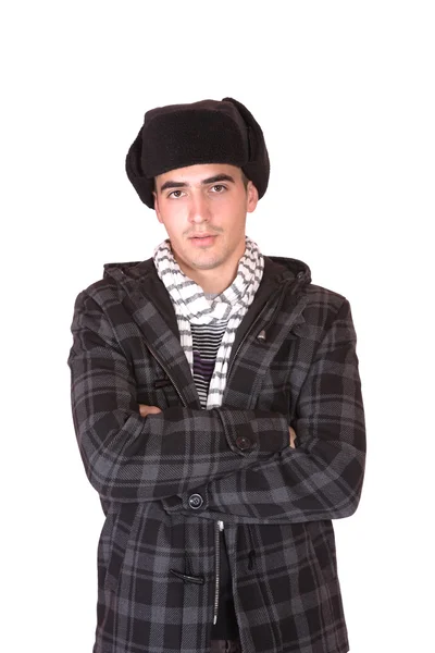 Mężczyzna w kapeluszu rosyjski — Zdjęcie stockowe