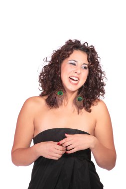 Güzel, gülümseyen kadın