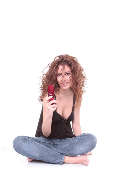 Pretty girl talking on the phone — Stock Photo, Image