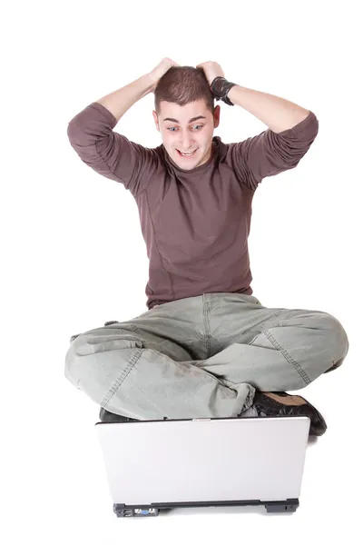 Relaxed man with laptop — Stock Photo, Image