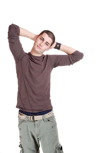 Retrato de hombre casual joven feliz — Foto de Stock