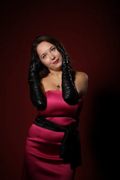 Sexy femei roșu fundal — Fotografie, imagine de stoc