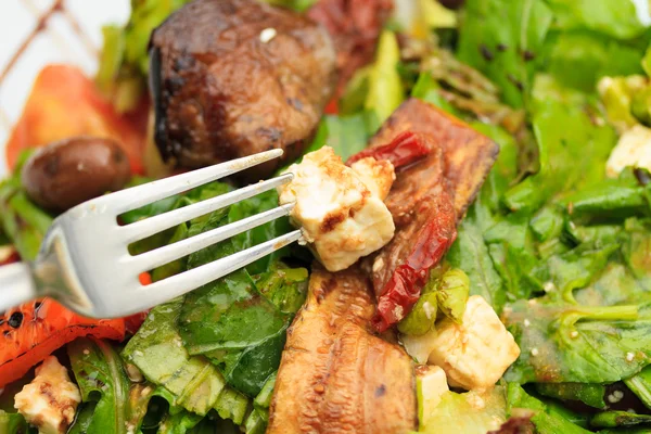 Fresh salad with Greek feta cheese — Stock Photo, Image