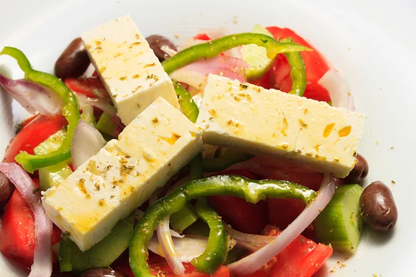 Greek salad, in closeup. — Stock Photo, Image