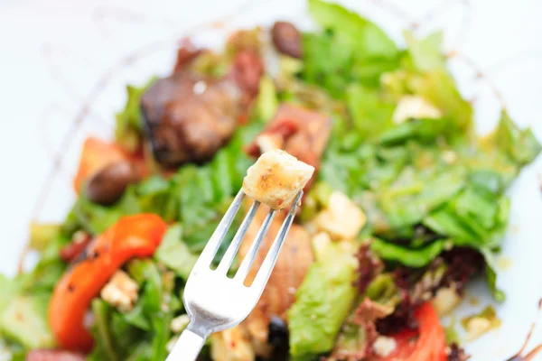 Fresh salad with Greek feta cheese — Stock Photo, Image